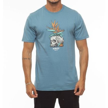 Camiseta Hurley Skull Flower WT23 Masculina Azul - Marca Hurley