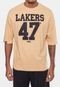 Camiseta NBA Masculina Number Twill Los Ageles Lakers Bege Claro - Marca NBA