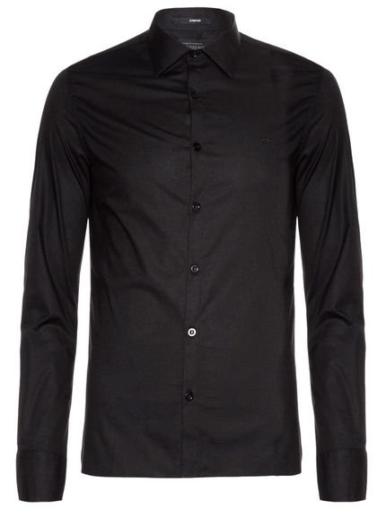 Camisa Ellus Masculina Tricoline LY Slim Italian Preta - Marca Ellus