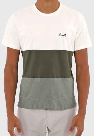 Camiseta O'Neill Color Block Off-White/Verde