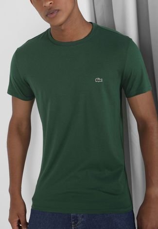 Camiseta Lacoste Algodão PIMA Bordado Verde