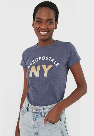 Camiseta Aeropostale Nova York Azul - Compre Agora