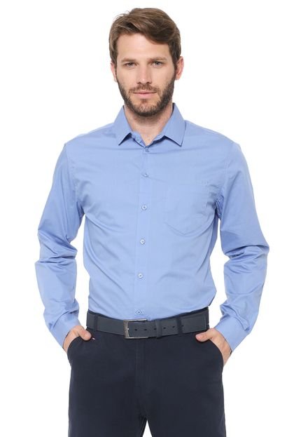 Camisa Colcci Slim Bolso Azul - Marca Colcci