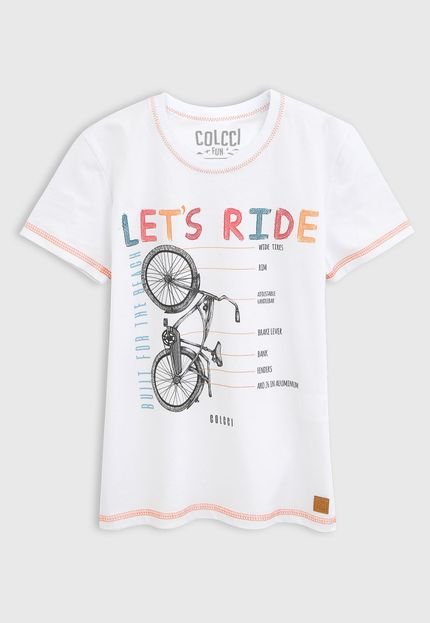 Camiseta Colcci Fun Infantil Bike Branca - Marca Colcci Fun