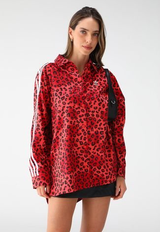 Camisa adidas Originals Leopard Luxe Vermelha