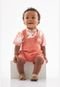 Conjunto Jardineira em Linho e Body Camisa Bebê Menino Up Baby Laranja - Marca Up Baby