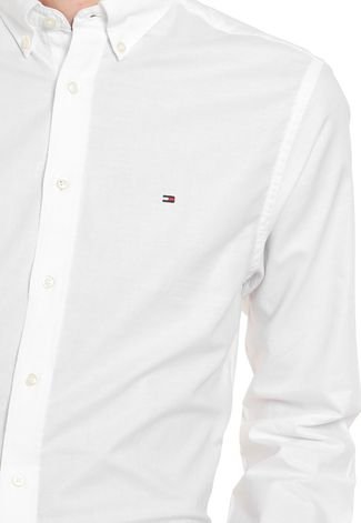Camisa Tommy Hilfiger Reta Logo Branca