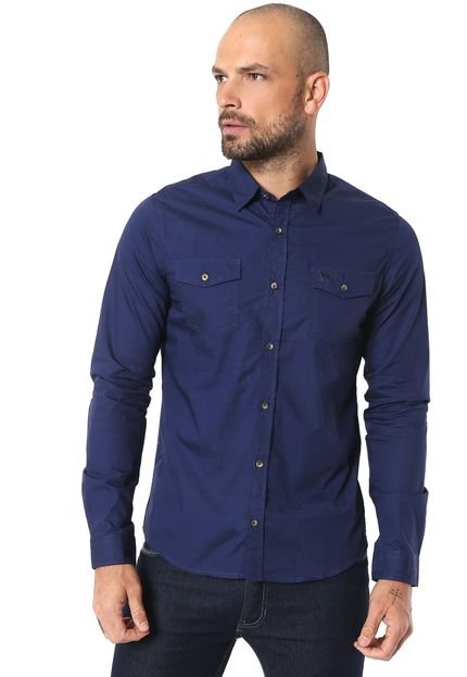 Camisa Acostamento Slim Bolsos Azul - Marca Acostamento