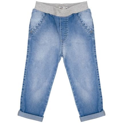 Calça Infantil Look Jeans c/ Punho Jeans - Marca Look Jeans