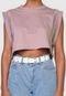 Camiseta Cropped Forever 21 Muscle Tee Rosa - Marca Forever 21