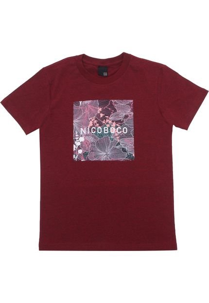 Camiseta Nicoboco Menino Frontal Vinho - Marca Nicoboco