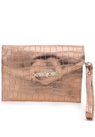 Pochete Petite Jolie Croco Metalizada Bronze - Compre Agora