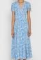 Vestido Lauren Ralph Lauren Midi Floral Azul - Marca Lauren Ralph Lauren