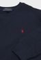 Camiseta Polo Ralph Lauren Infantil Logo Azul-Marinho - Marca Polo Ralph Lauren