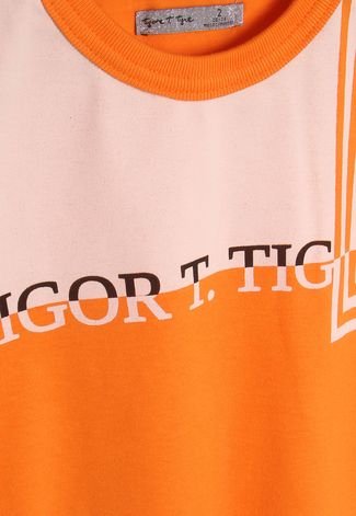 Camiseta Tigor T. Tigre Menino Escrita Laranja