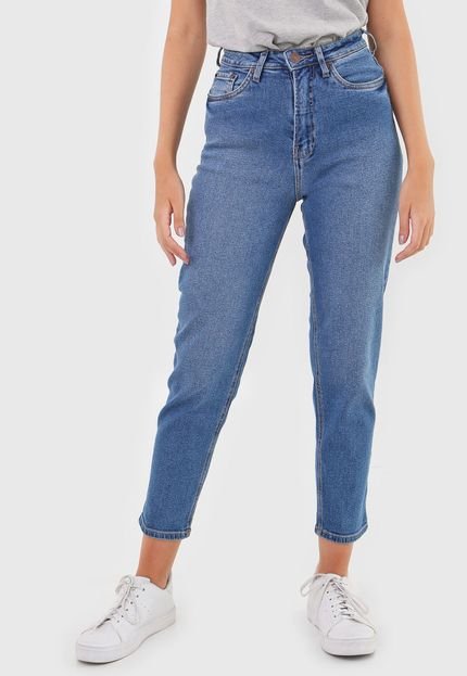 Calça Jeans Calvin Klein Jeans Mom Barra Dobrada Azul - Marca Calvin Klein Jeans