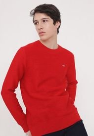 Sweater Tommy Hilfiger Regular Structured Rojo - Calce Regular