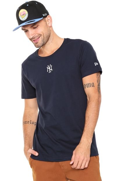 Camiseta New Era Mini Logo New York Yank Azul-Marinho - Marca New Era