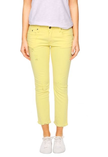 Calça Sarja Calvin Klein Jeans Rasgos Amarela - Marca Calvin Klein Jeans