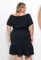 Vestido Feminino Plus Size Ciganinha Babado Preto - Marca Docce Mulher