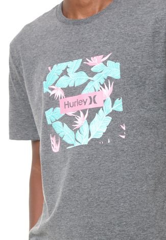 Camiseta Hurley Box Floral Cinza