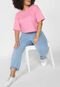 Camiseta AMBER Plus Size Lisa Rosa - Marca AMBER Curves