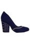 Scarpin Crysalis Salto Grosso Hotfix Azul - Marca Crysalis