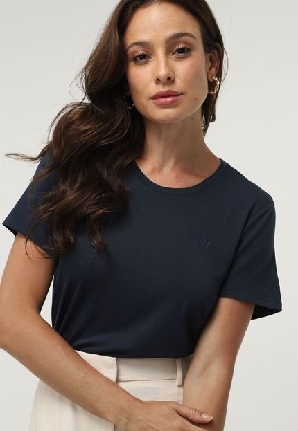 Blusa Dudalina Lisa Azul-Marinho - Marca Dudalina