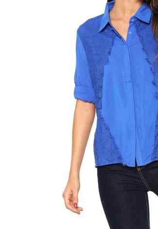 Camisa FiveBlu Renda Azul