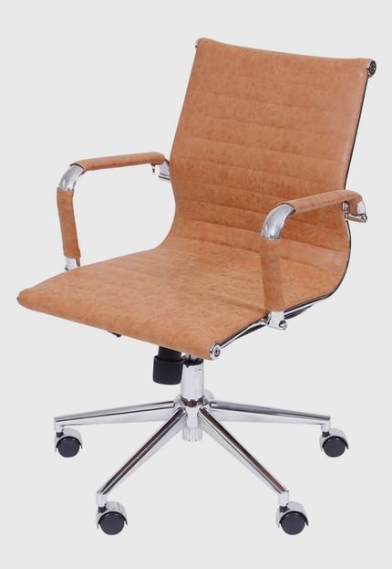 Cadeira Retrô Office Eames Tela Baixa OR Design Caramelo - Marca Ór Design