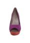 Peep Toe Ramarim Textura Escamas Roxo - Marca Ramarim