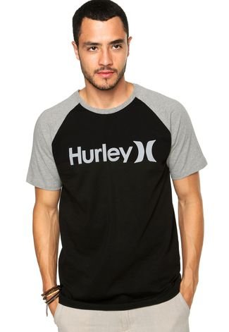 Camiseta Hurley Especial Raglan Icon Preta