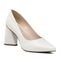 Sapato Feminino Scarpin Salto Triangulo Napa Off White - Marca Sete Sales