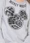 Blusa de Moletom Flanelada Fechada Cativa Disney Mickey Estampado Cinza - Marca Cativa Disney