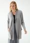 Cardigan Tricot Facinelli Canelado Cinza - Marca Facinelli