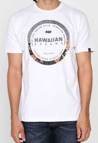 Camiseta HD Hawaiian Dreams Logo Branca
