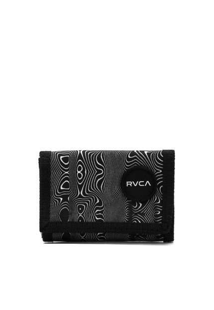 Carteira RVCA Print Trifold Preta/Branca - Marca RVCA