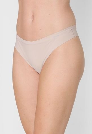 Calcinha Calvin Klein Underwear Biquíni Sem Costura Lisa Bege