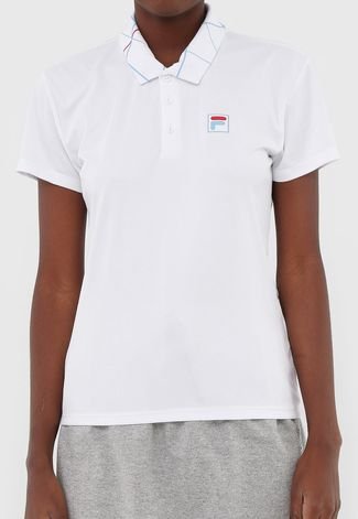 Camisa Polo Fila Logo Branca