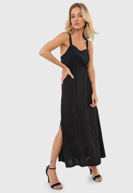 Vestido Forum Midi Liso Preto - Marca Forum