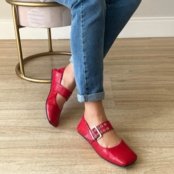 Sapatilha Ilhós Paola Vermelho Vermelho - Marca Damannu Shoes