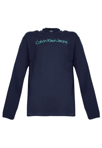 Camiseta Calvin Klein Estampa Infantil Azul-Marinho - Marca Calvin Klein Kids