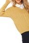 Cardigan Mercatto Tricot Texturizado Amarelo - Marca Mercatto