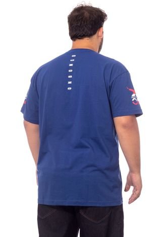 Camiseta Onbongo Plus Size Especial Estampada Azul