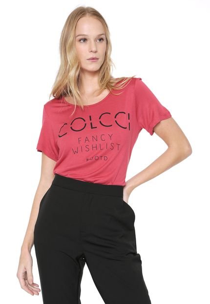 Camiseta Colcci Lettering Vermelha - Marca Colcci
