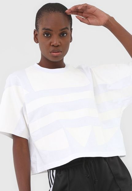 Camiseta Cropped adidas Originals Lrg Logo Branca - Marca adidas Originals