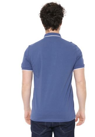 Camisa Polo Forum Reta Logo Azul