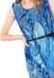 Vestido GRIS Curto Plissado Azul - Marca Gris