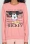 Blusa de Moletom Flanelada Fechada Cativa Disney Mickey Rosa - Marca Cativa Disney