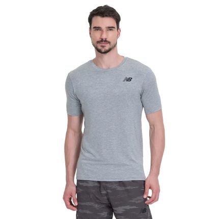 Camiseta Masculina New Balance Tenacity Logo Cinza - Marca New Balance